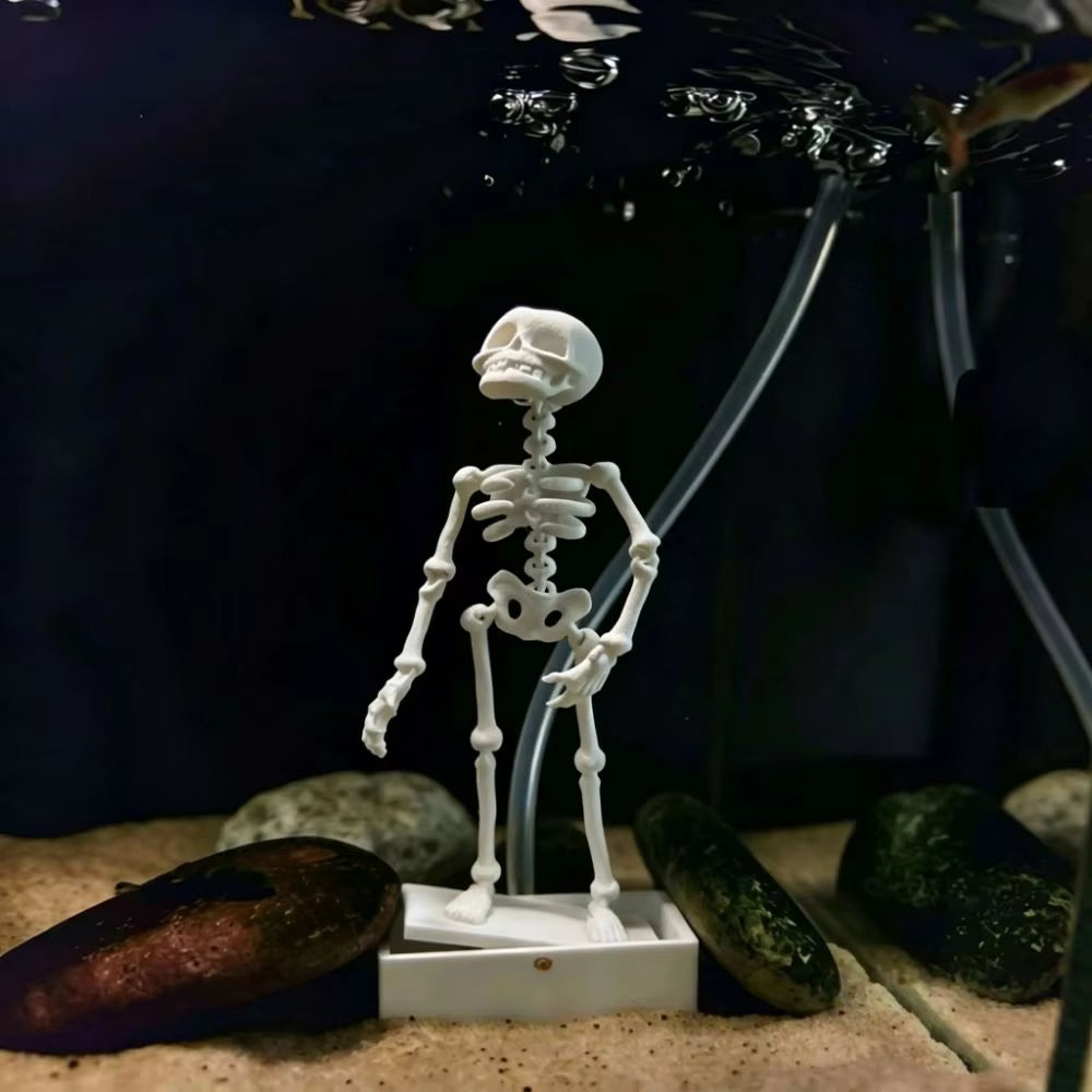 3D Printed Dancing Skeleton Aquarium Bubbler Plastic.