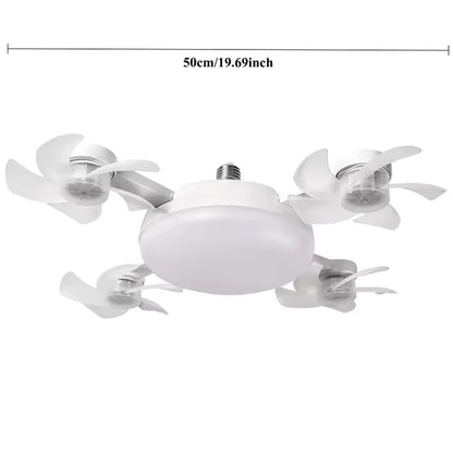 Socket Ceiling Fan with Light & Remote Control